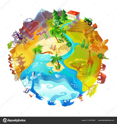 Cartoon Earth Planet Nature Concept Stock Vector By ©mogil 184749048