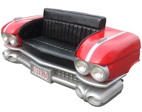 1959 Year Industrial Retro Front Face Car Sofa Red Color Vintage