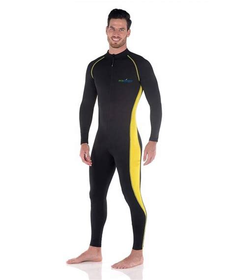 Men Full Body Swimsuit Sun Guard Stinger Suit Dive Skin Upf50 Black Yellow Ci12246eeqz