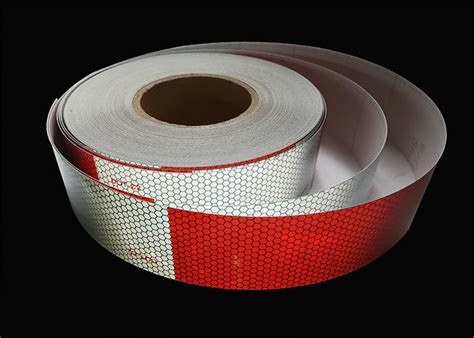 Glass Beads Reflective Tape Sheets Dot Standard White And Red 2 Inch Width