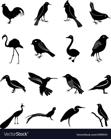 Birds Icons Set Royalty Free Vector Image Vectorstock
