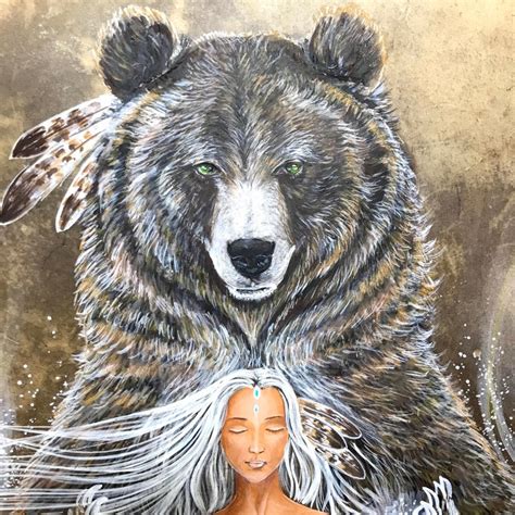Shamanic Drum Totem Bear Etsy Spirit Animal Art Bear Spirit Animal