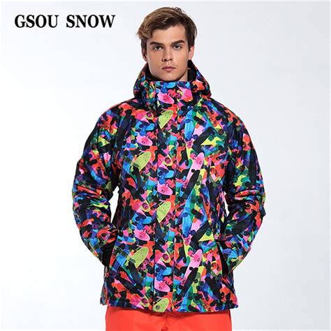 Winter Outdoor Male Colorful Coat Waterproof Windproof Gsou Snow Thick