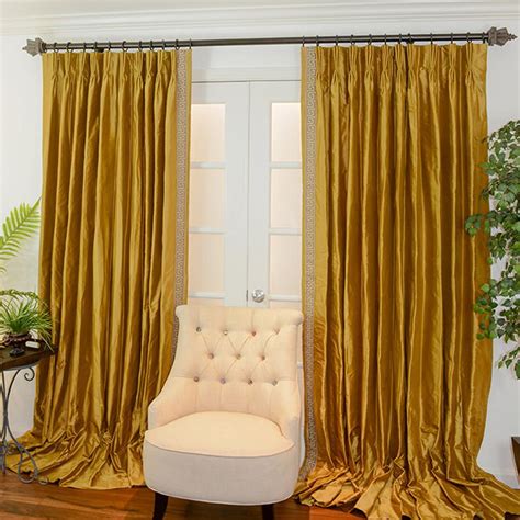 Gold Coin 100 Silk Taffeta Etsy Gold Curtains Living Room