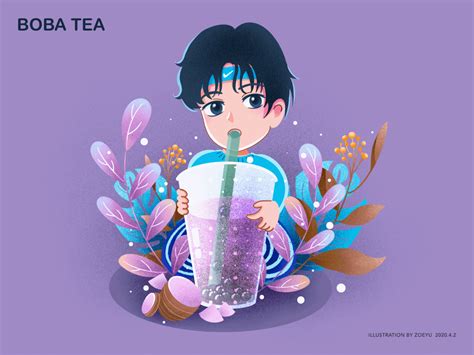 Anime Boy Drinking Boba