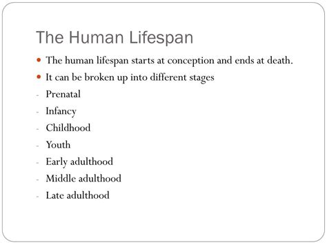 Ppt Overview Of The Human Lifespan Powerpoint Presentation Free Download Id2951989