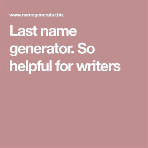 Last Name Generator So Helpful For Writers Last Name Generator Name