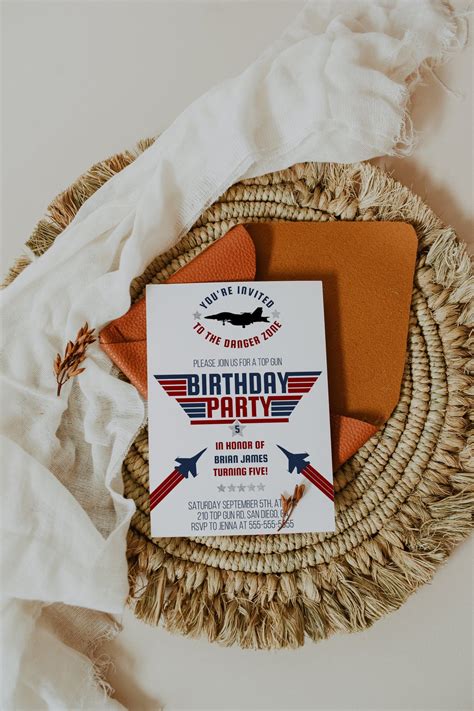Top Gun Birthday Party Invitation Top Gun Invitation Fighter Pilot