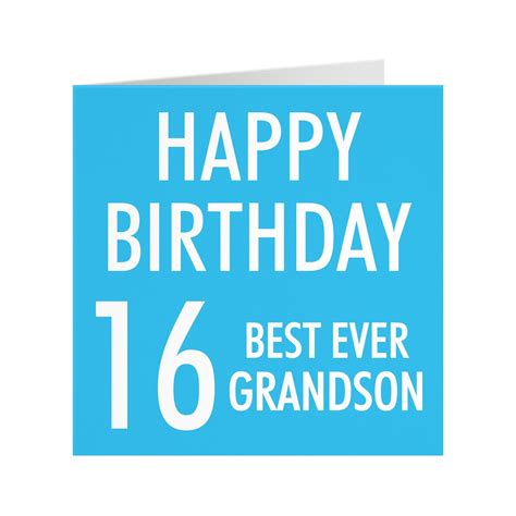 Grandson 16th Birthday Card Happy Birthday Etsy
