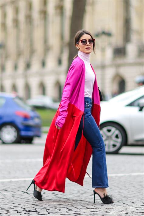 Colorblock Colorful Coats Street Style Inspiration Popsugar Fashion