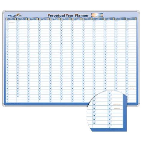 Writeraze Perpetual Yearly Whiteboard Planner Qc2 700x500mm Officemax Nz