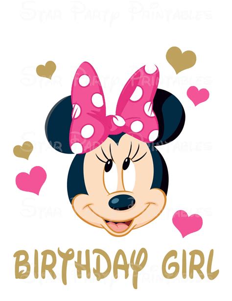 Birthday Girl Minnie Mouse Digital Image For T Shirt