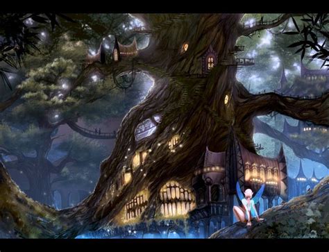 In The Forest By Valeofox On Deviantart Fantasy City Fantasy