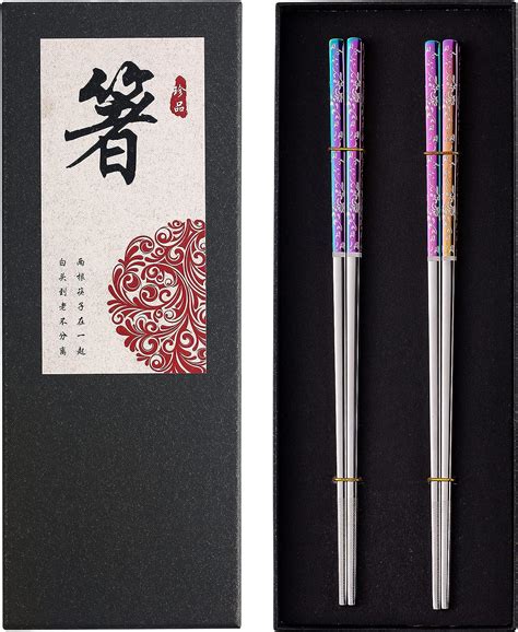 Metal Chopsticks Reusable Dazzling Rainbow Stainless Steel Chopsticks