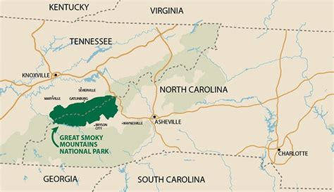 The Great Smoky Mountains Map World Map