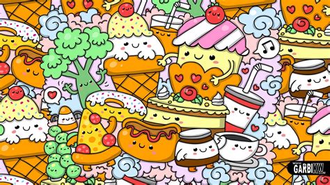 Cute Food Doodle Wallpaper