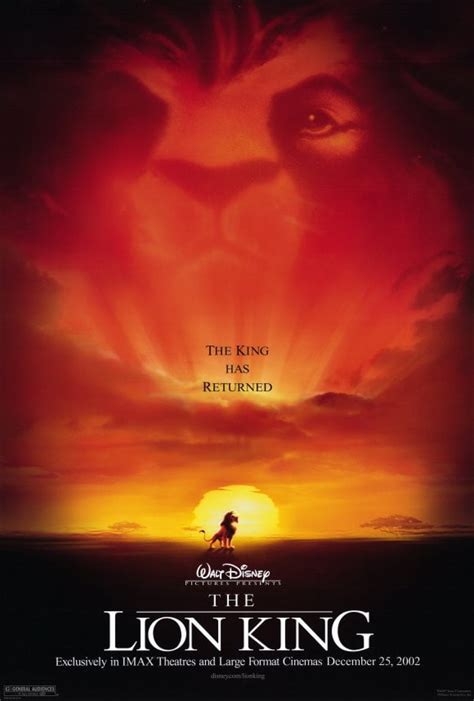 The Lion King Movie Poster Style A 11 X 17 2002
