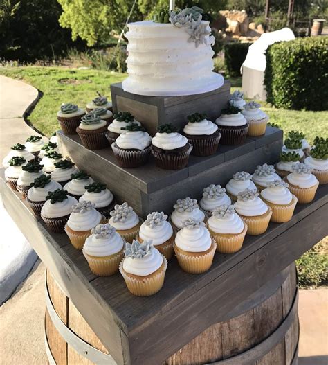 Rustic Wedding Cupcake Stand 3 Tier Cake Stand Cup Cake