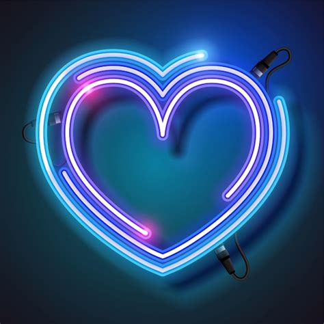 Premium Vector Neon Heart Background