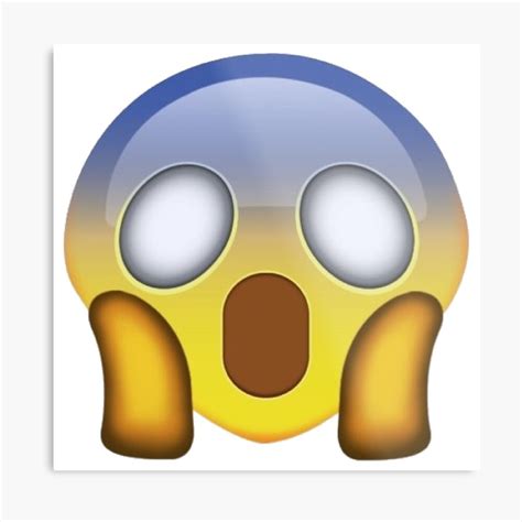 Scream Shock Fear Emoji Metal Print By Lorraun Redbubble