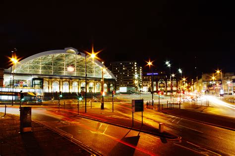 Night Lights In The Train Station In Liverpool Image Free Stock Photo