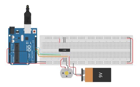 Circuit Design L293 Con Arduino Tinkercad