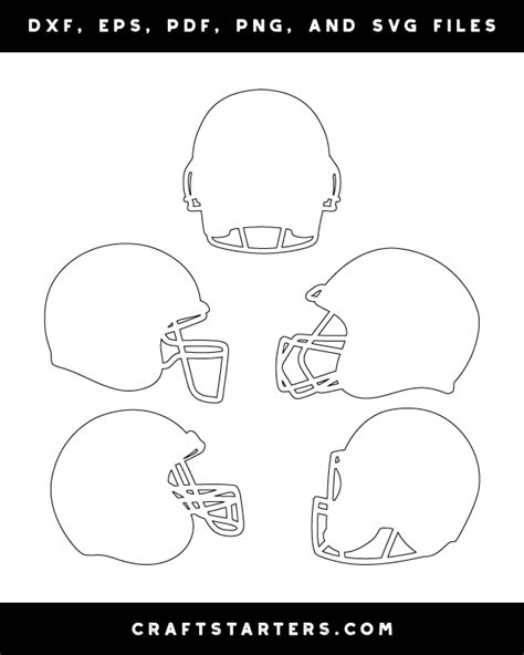 Football Helmet Outline Patterns Dfx Eps Pdf Png And Svg Cut Files