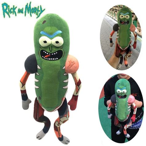 Funny 45cm Rick And Morty Pickle Cucumber Rick And Mory Plush Doll Soft
