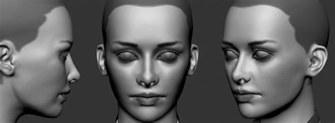 Female Face Reference Front And Side