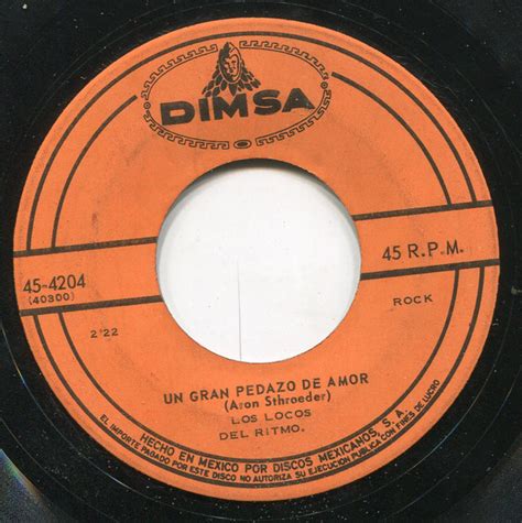 Los Locos Del Ritmo Un Gran Pedazo De Amor Tus Ojos 1960 Vinyl