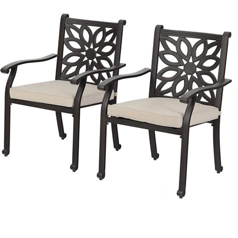 The wide seat, high back, and arms add comfort to the piece. MF Studio Outdoor Patio Cast Aluminum Extra Wide Armrest ...