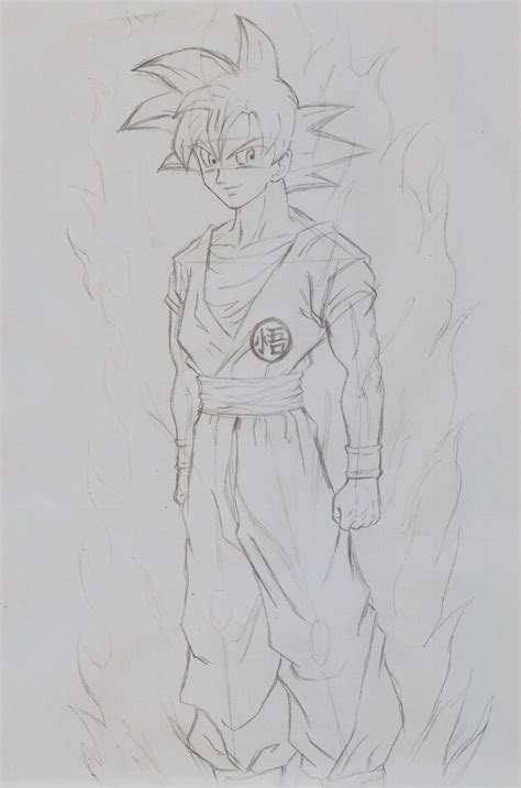Goku Super Saiyan God Sketch By Davidlatorre On Deviantart