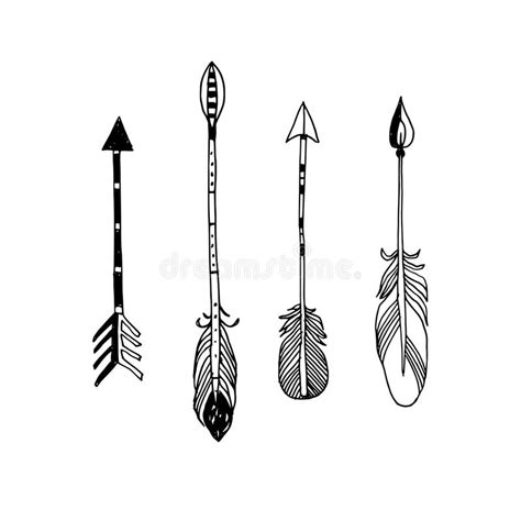 Decorative Hand Drawn Arrows Stock Vector Illustration Of Hipster