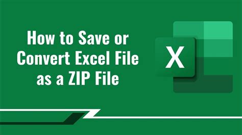How To Save Or Convert Excel File As A Zip File Youtube