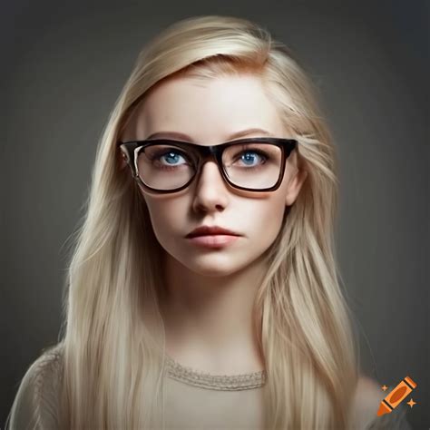 Realistic Portrait Of A Blonde Woman With Glasses On Craiyon