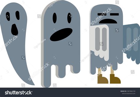 Vector Illustration Ghosts Person Dressed Ghost Stock Vector Royalty
