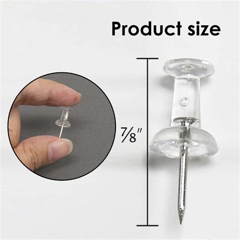 Bazic Clear Transparent Push Pins 100pack Bazic Products