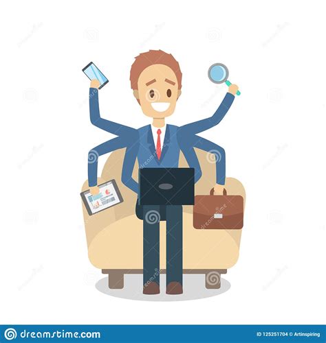 Multitasking Businessman Effective And Talented Employee And