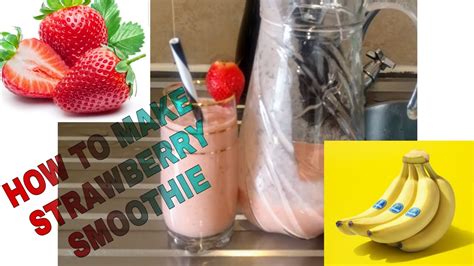 How To Make Strawberry Banana Smoothie A Quick Drink Recipe Youtube