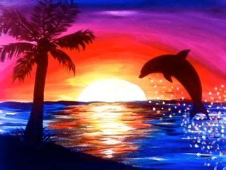 Dolphin sunset canvas print by barbara st jean. Wine and Canvas | Wine and canvas, Dolphin painting, Art ...