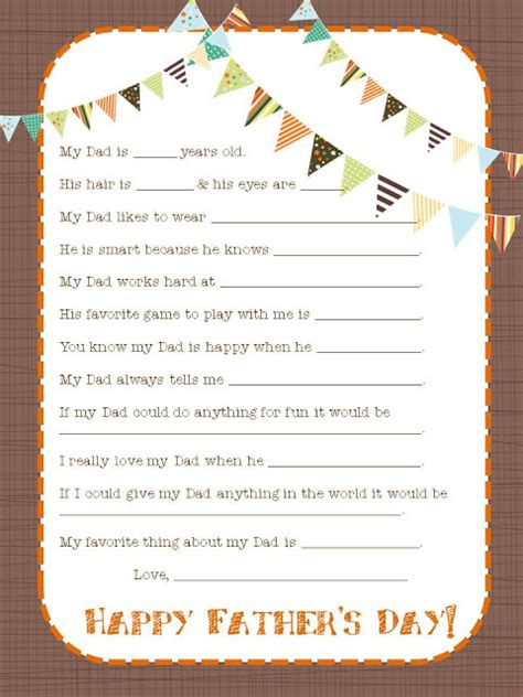 Fathers Day Descriptions From Kids Fun Craft Activity Fathersday