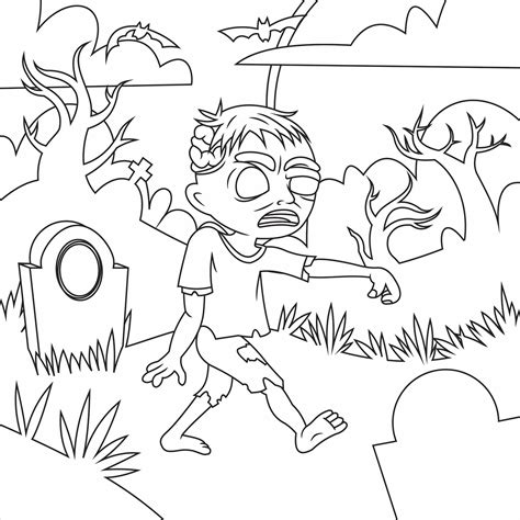 Zombie Coloring Page Colouringpages