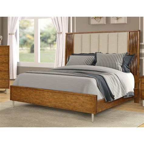 Bamboo bedroom furniture is a great way to add texture, style, and comfort to a bedroom includes items like bamboo nightstands, bamboo bed frames, bamboo vases, bamboo picture frames. Modern Caramel Brown and Cream Queen Bed - Bamboo Wave in ...