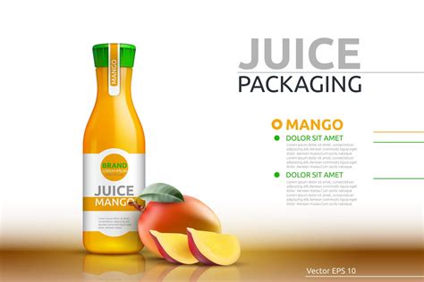 Vector Mango Juice Package Mockup Creative Daddy