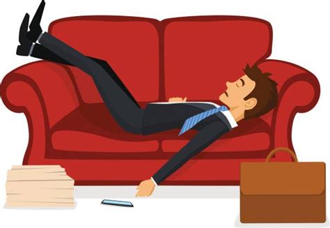 Royalty Free Cartoon Of The Man Sleeping On Couch Clip Art Vector