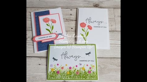 3 Cute Cards Using Stampin Ups Field Of Flowers Bundle Youtube