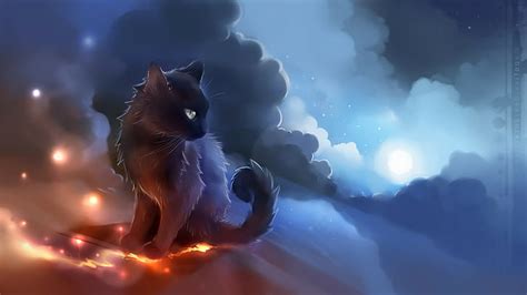 2560x1440px Free Download Hd Wallpaper Artwork Cat Anime Glowing