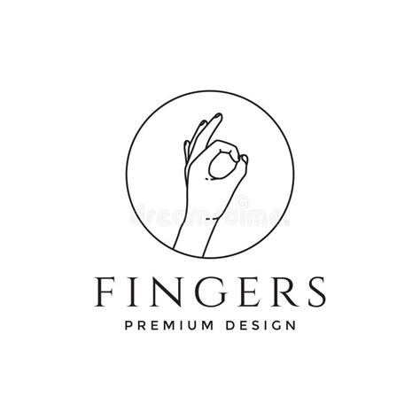 Finger Saying Okay Line Logo Design Vector Graphic Symbol Icon