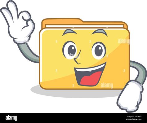 Okay Folder Character Cartoon Style Stock Vector Image And Art Alamy