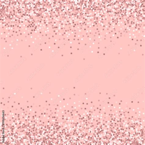 Vecteur Stock Pink Gold Glitter Scattered Border With Pink Gold
